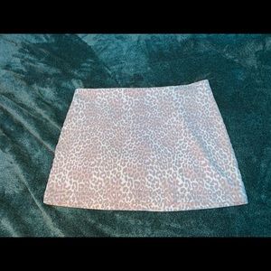 pink and white cheetah print skirt